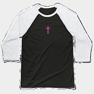 Pink Cross Baseball T-Shirt